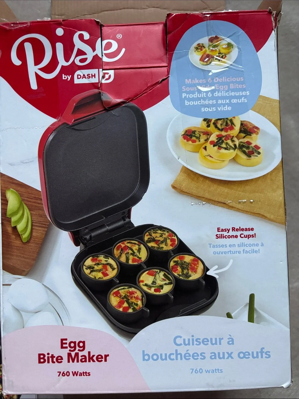 Rise by dash Red Egg Bite Maker 760 Watts